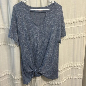 Juicy Couture Blue Keyhole Short Sleeve‎ Top Size Medium
